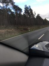 Vom Auto auf B 61 Richtung Uchte fotografiert.