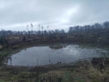 Ausbaggern des bereits geschädigten Bodens